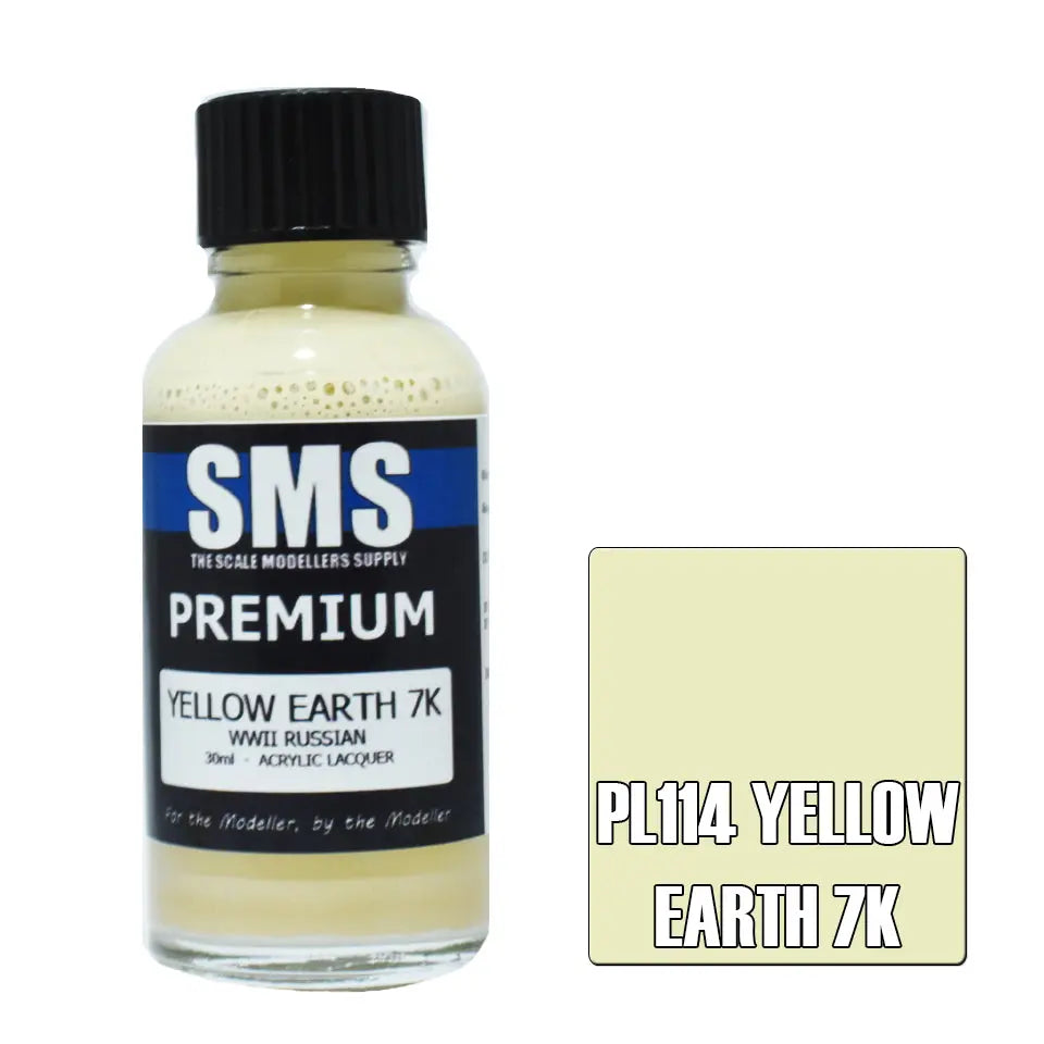 SMS Premium Acrylic Lacquer Yellow Earth 7K 30ml The Scale Modellers Supply