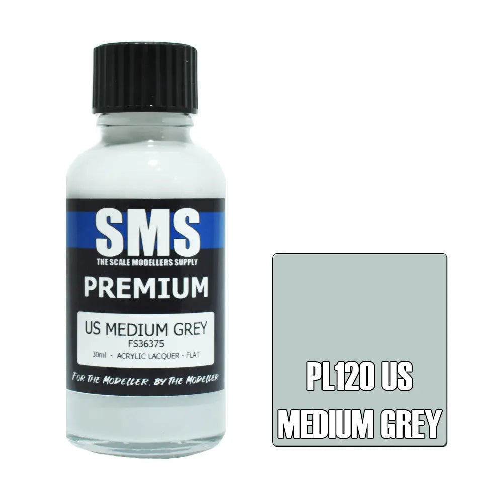 SMS Premium Acrylic Lacquer US Medium Grey FS36375 30ml The Scale Modellers Supply