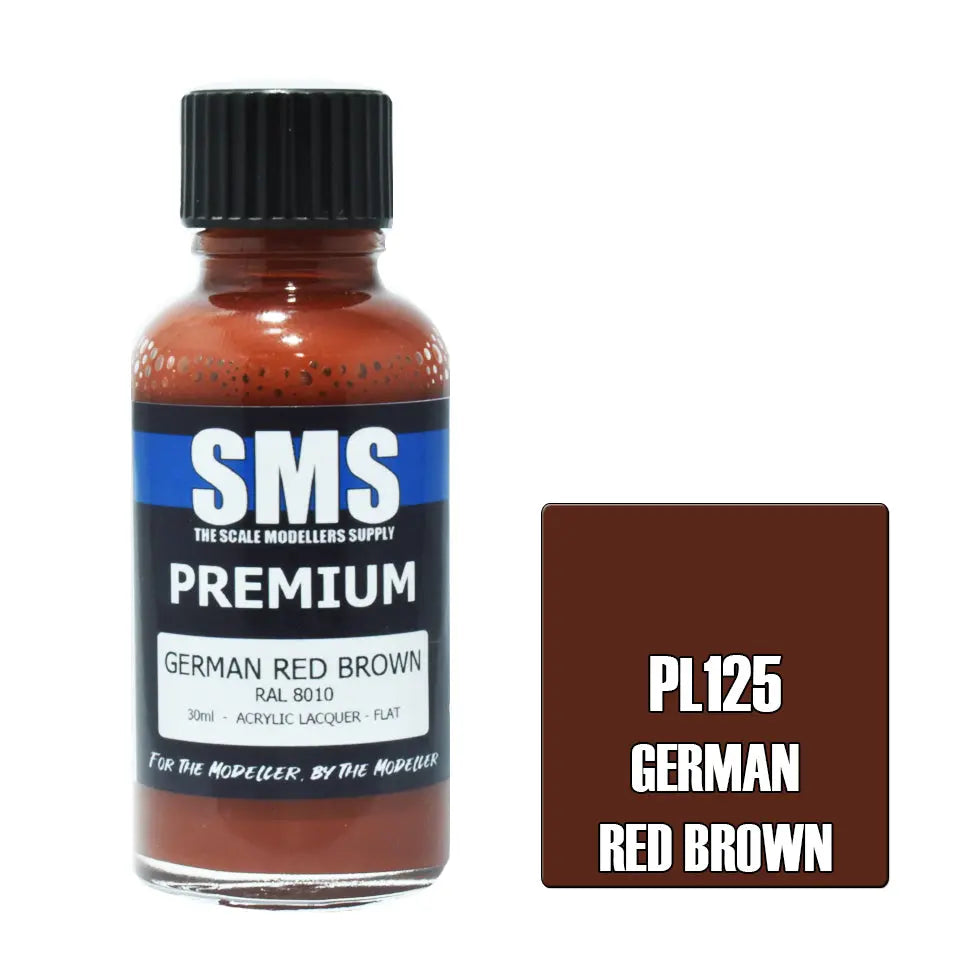 SMS Premium Acrylic Lacquer German Red Brown RAL8010 30ml The Scale Modellers Supply