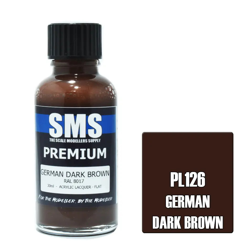 SMS Premium Acrylic Lacquer German Dark Brown RAL8017 30ml The Scale Modellers Supply