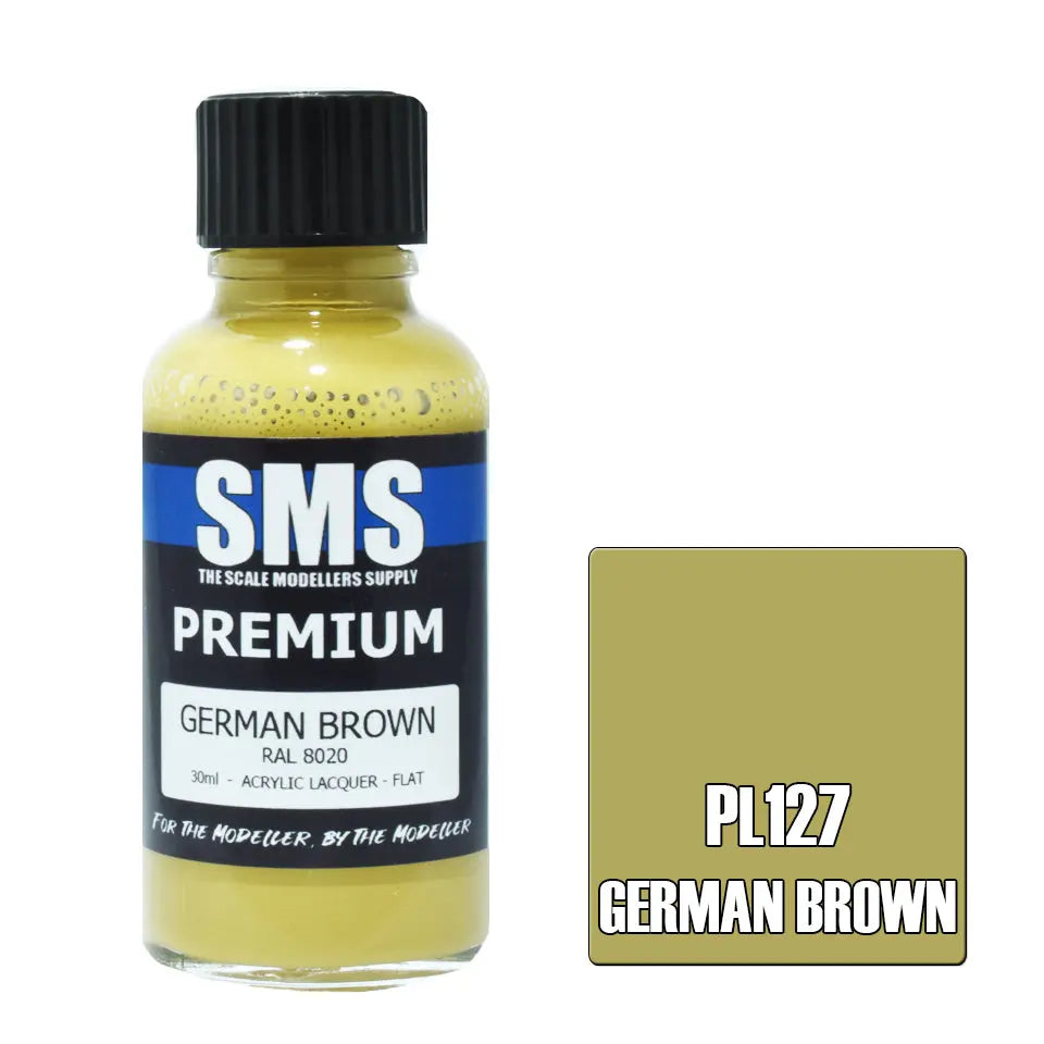 SMS Premium Acrylic Lacquer German Brown RAL8020 30ml The Scale Modellers Supply