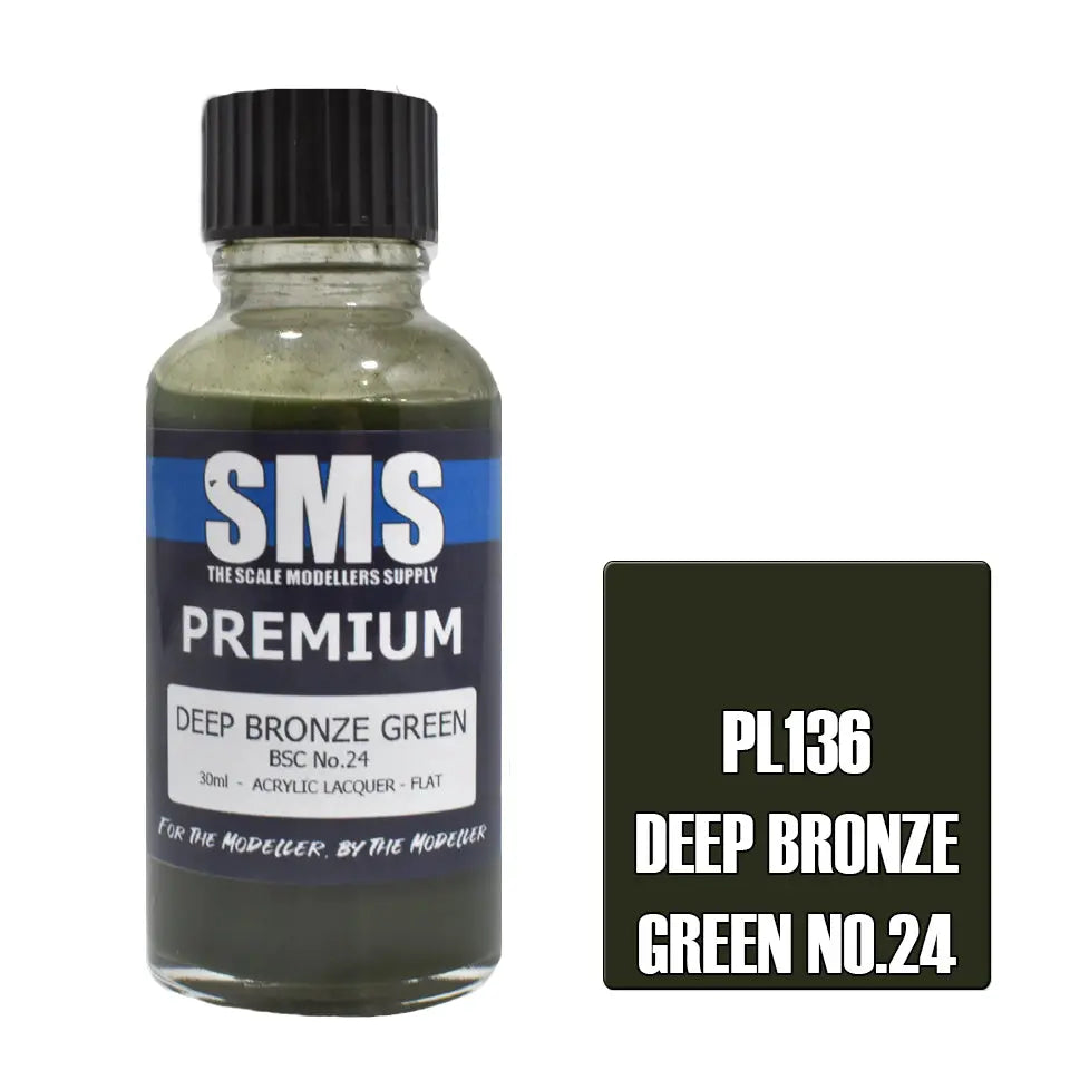 SMS Premium Acrylic Lacquer Deep Bronze Green BSC No.24 30ml The Scale Modellers Supply