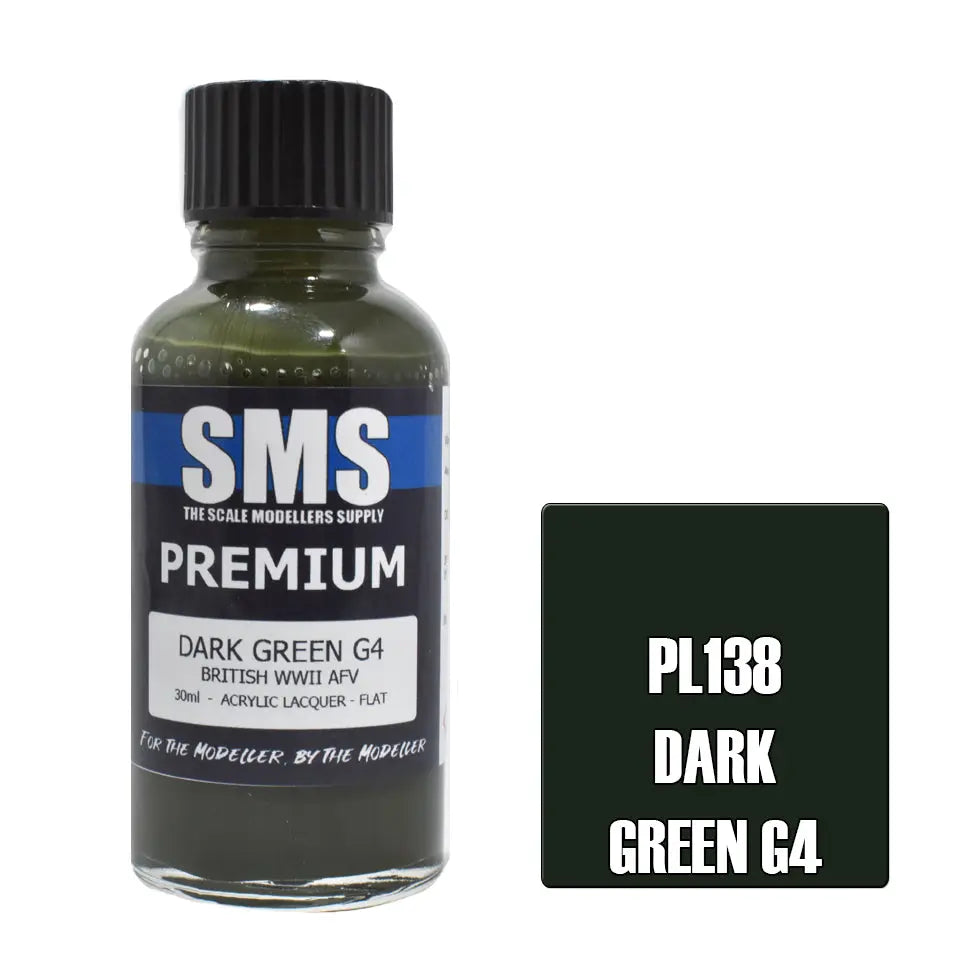 SMS Premium Acrylic Lacquer Dark Green G4 30ml The Scale Modellers Supply