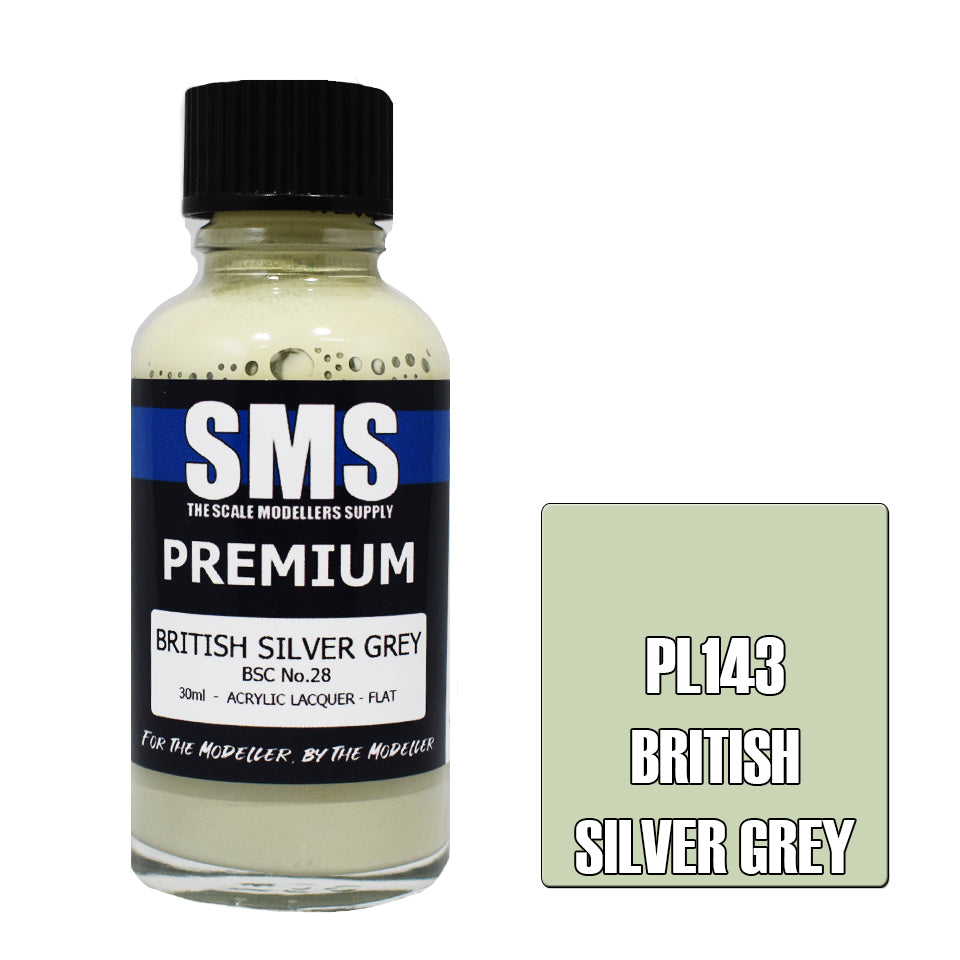SMS Premium Acrylic Lacquer British Silver Grey BSC No.28 30ml