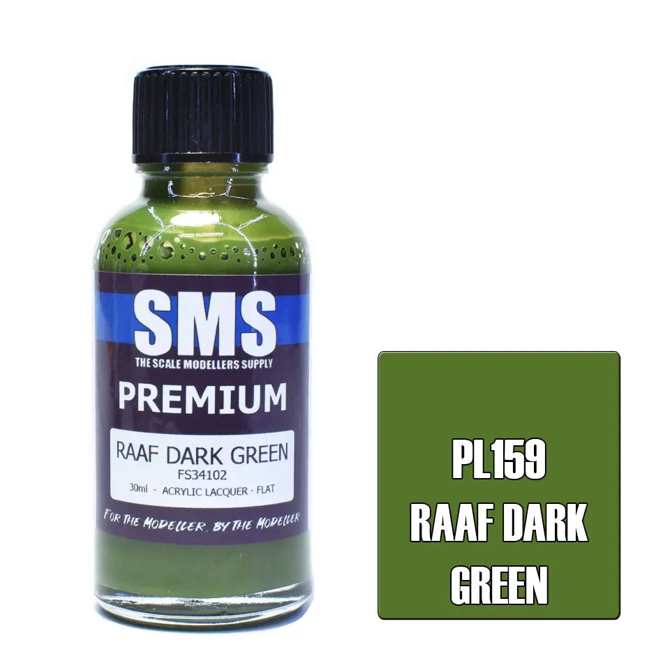 SMS Premium Acrylic Lacquer RAAF Dark Green FS34102 30ml The Scale Modellers Supply
