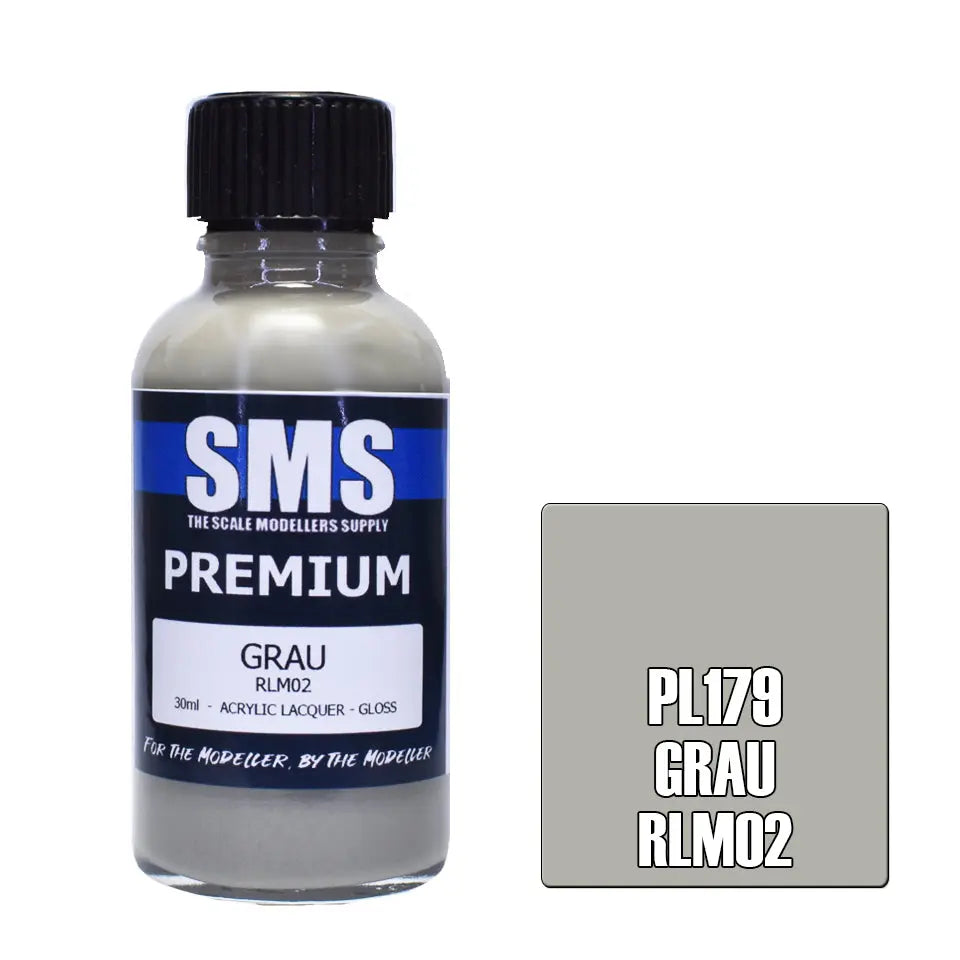 SMS Premium Acrylic Grau RLM02 30ml The Scale Modellers Supply