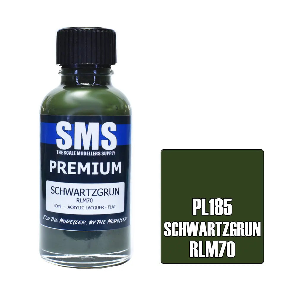SMS Premium Acrylic Schwartzgrun RLM70 30ml The Scale Modellers Supply