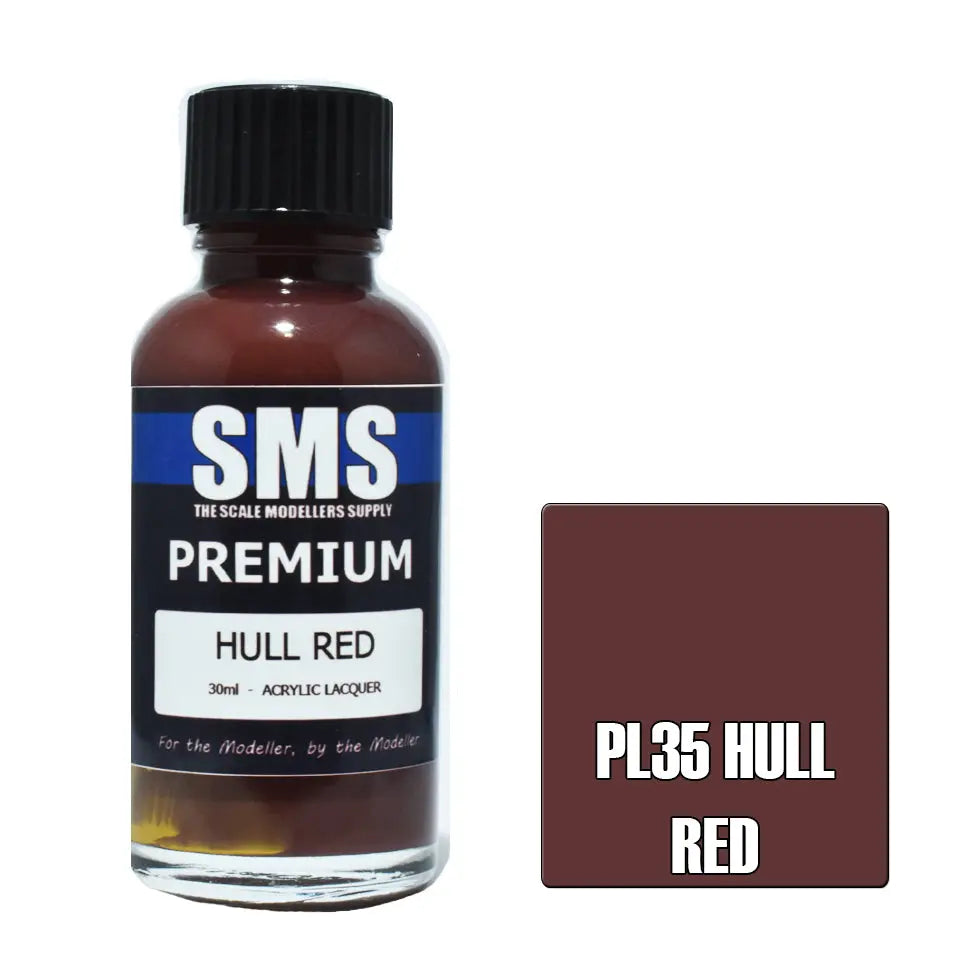 SMS Premium Acrylic Hull Red FS30075 30ml The Scale Modellers Supply