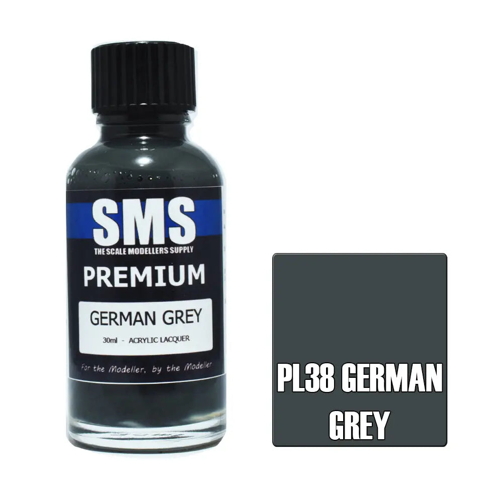 SMS Premium Acrylic German Grey RAL7021 30ml The Scale Modellers Supply