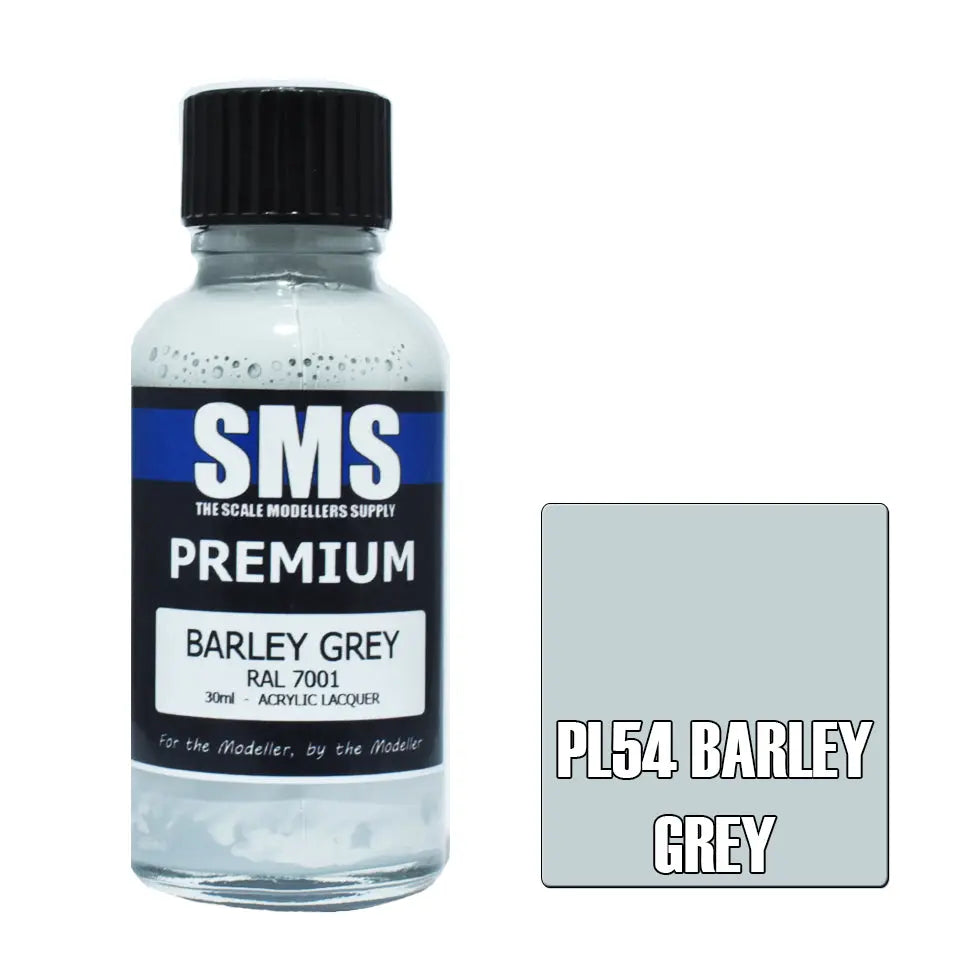 SMS Premium Acrylic Barley Grey RAL7001 30ml The Scale Modellers Supply