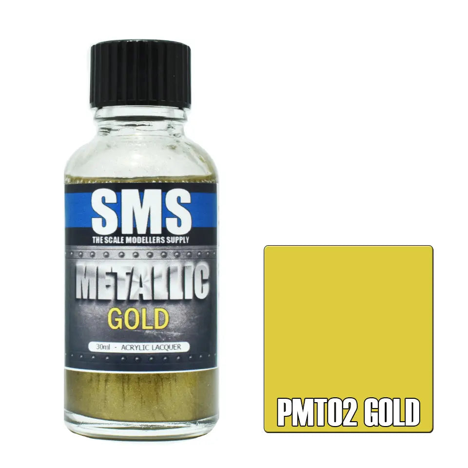SMS Metallic Acrylic Lacquer Gold 30ml The Scale Modellers Supply