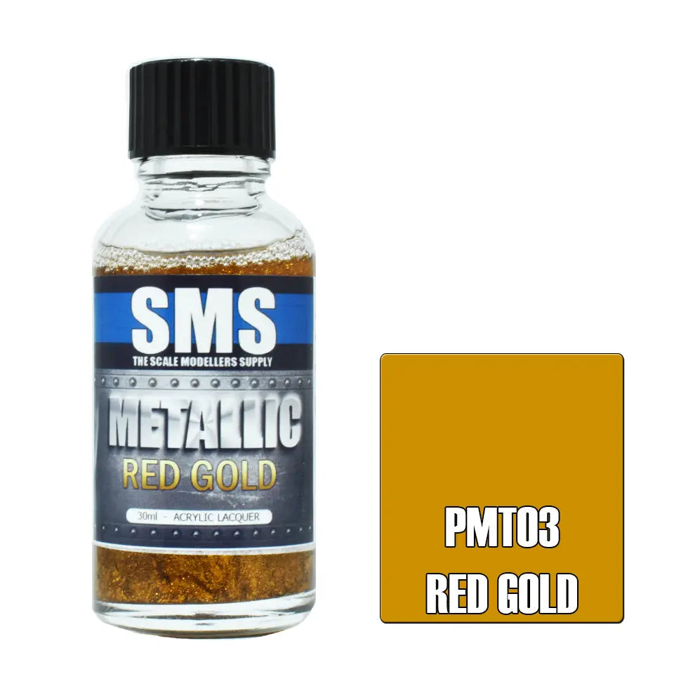 SMS Metallic Acrylic Lacquer Red Gold 30ml The Scale Modellers Supply