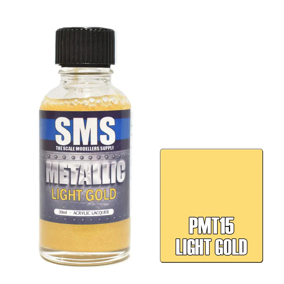 SMS Metallic Acrylic Lacquer Light Gold 30ml The Scale Modellers Supply