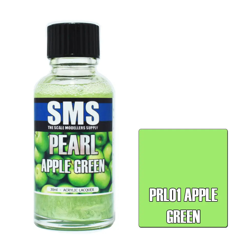 SMS Pearl Acrylic Lacquer Apple Green 30ml The Scale Modellers Supply