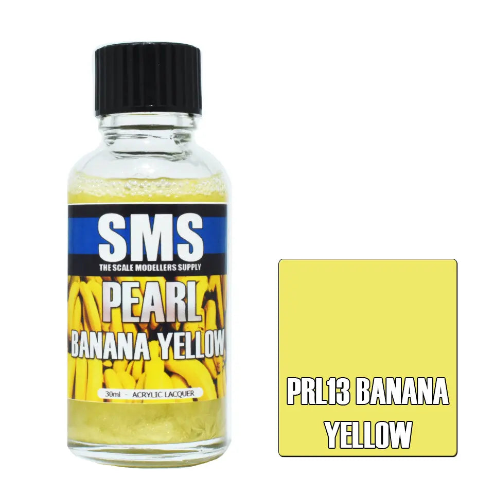 SMS Pearl Acrylic Lacquer Banana Yellow 30ml The Scale Modellers Supply