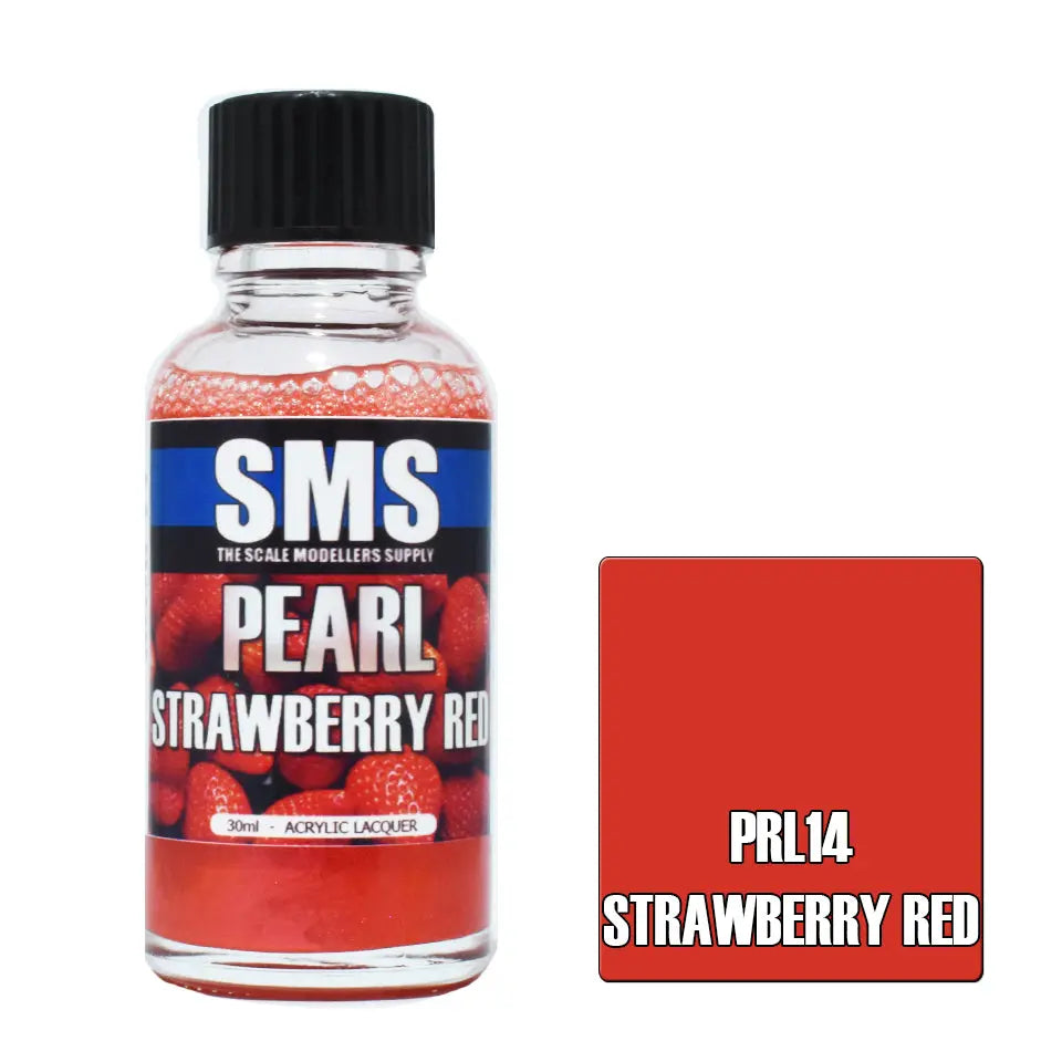 SMS Pearl Acrylic Lacquer Strawberry Red 30ml The Scale Modellers Supply