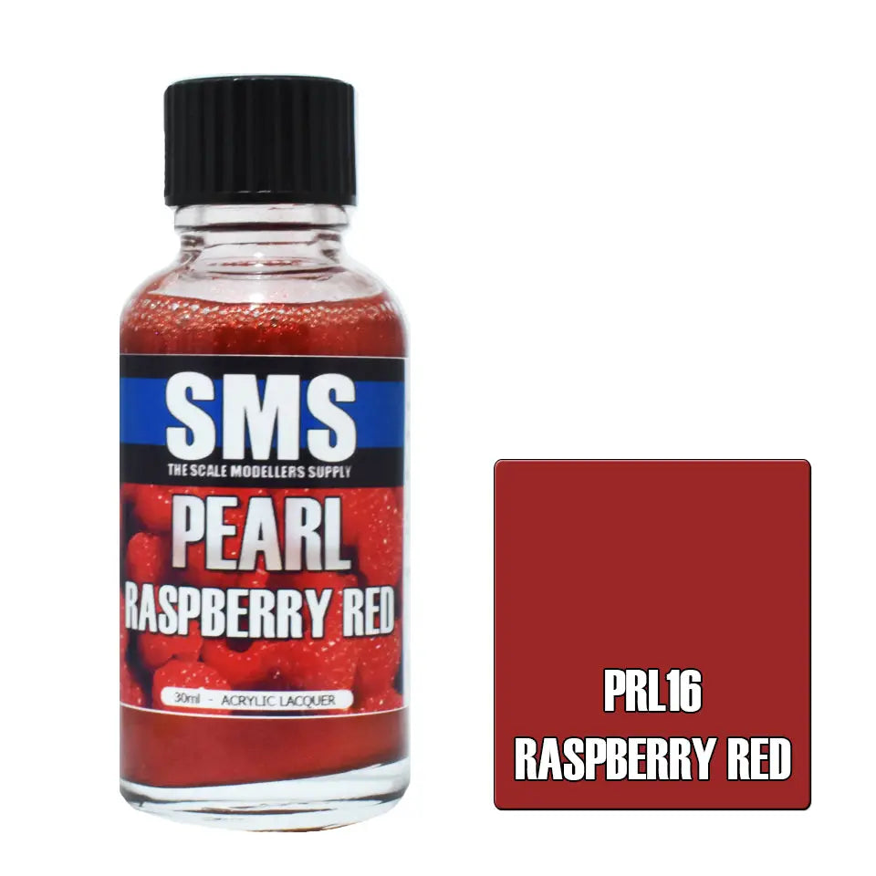 SMS Pearl Acrylic Lacquer Raspberry Red 30ml The Scale Modellers Supply