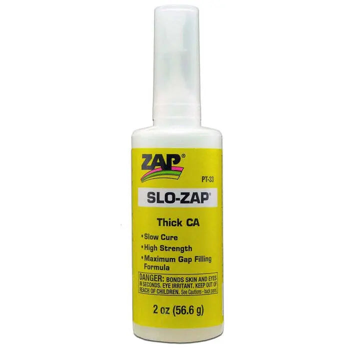 Zap-A-Gap Slo-Zap Thick Cyanoacrylate (Yellow) 2oz/56.6g ZAP-A-GAP