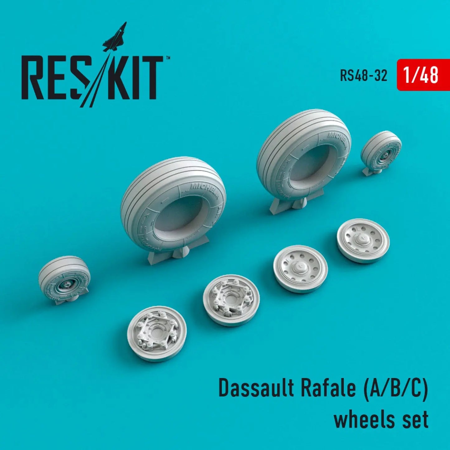 Res/Kit 1:48 Dassault Rafale (A/B/C) Wheels Set Res/Kit