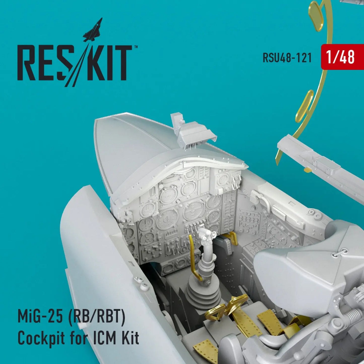 Res/Kit 1:48 MiG-25 (RB/RBT) Cockpit for ICM kit Res/Kit