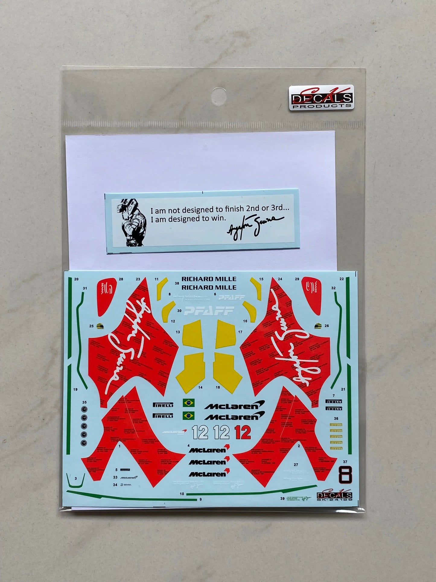 S.K. Decals 1:24 Mclaren SENNA Dress Up Decal Set S.K. Decals