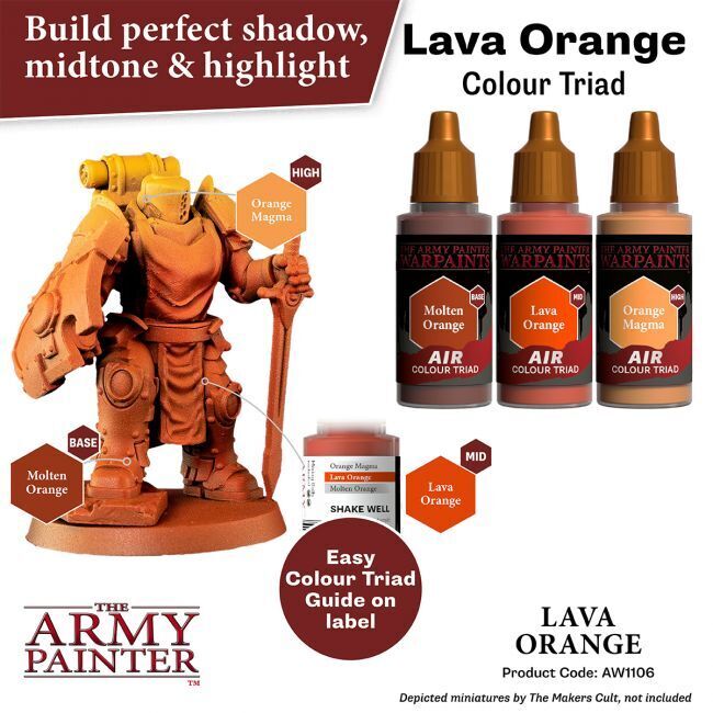 The Army Painter Warpaints Air: Lava Orange - 18ml Acrylic Paint