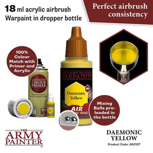 The Army Painter Warpaints Air: Daemonic Yellow - 18ml Acrylic Paint The Army Painter