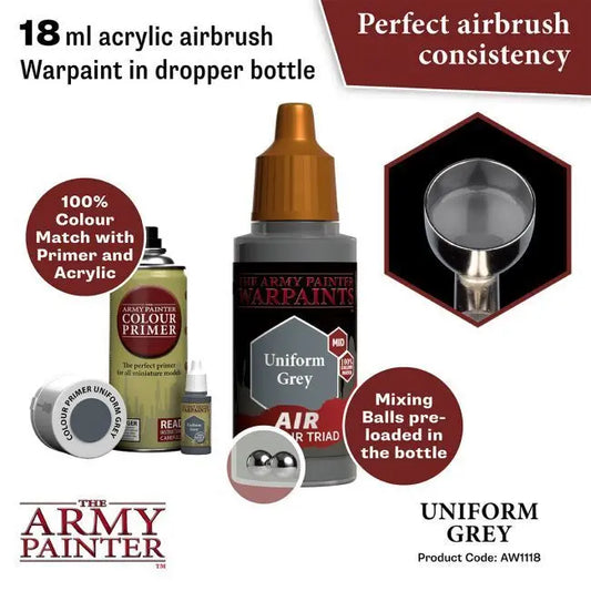 The Army Painter Warpaints Air: Uniform Grey - 18ml Acrylic Paint The Army Painter