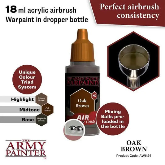 The Army Painter Warpaints Air: Oak Brown - 18ml Acrylic Paint The Army Painter