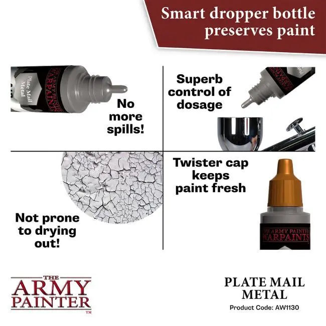 The Army Painter Warpaints Air: Plate Mail Metal - 18ml Acrylic Paint The Army Painter