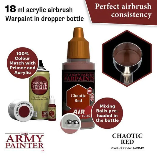The Army Painter Warpaints Air: Chaotic Red - 18ml Acrylic Paint The Army Painter