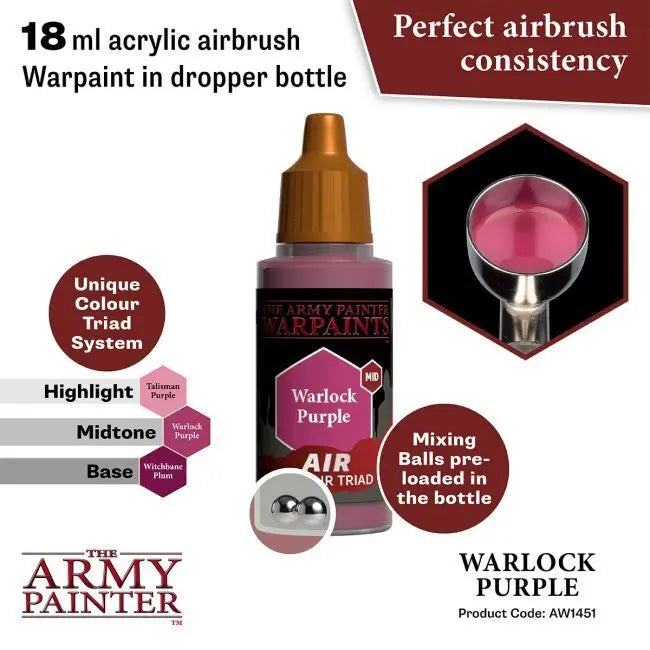 The Army Painter Warpaints Air: Warlock Purple - 18ml Acrylic Paint The Army Painter