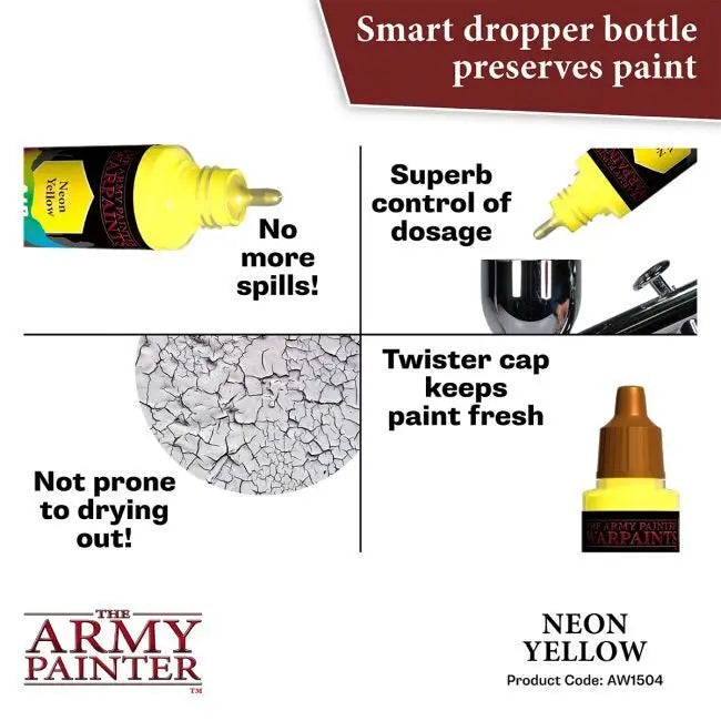 The Army Painter Warpaints Air: Neon Yellow - 18ml Acrylic Paint The Army Painter