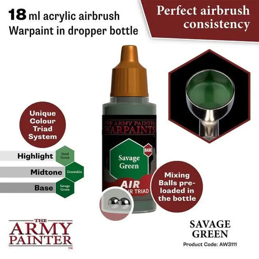 The Army Painter Warpaints Air: Savage Green - 18ml Acrylic Paint The Army Painter