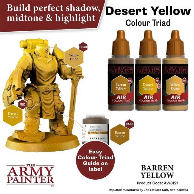 The Army Painter Warpaints Air: Barren Yellow - 18ml Acrylic Paint The Army Painter