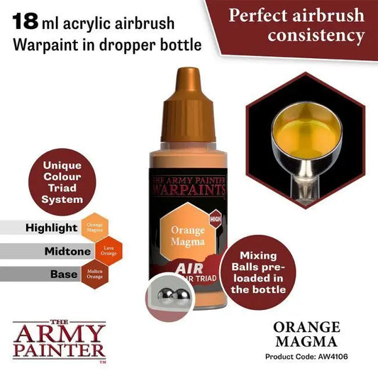 The Army Painter Warpaints Air: Orange Magma - 18ml Acrylic Paint The Army Painter
