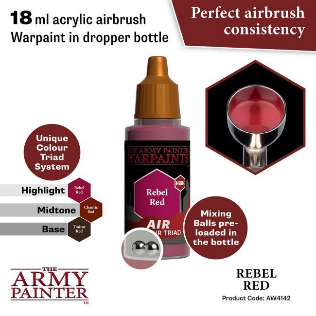 The Army Painter Warpaints Air: Rebel Red - 18ml Acrylic Paint