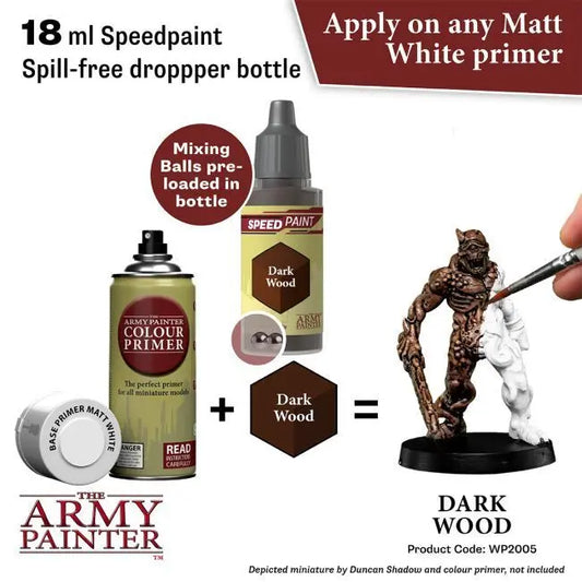 The Army Painter Speedpaint: Dark Wood - 18ml Acrylic Paint The Army Painter