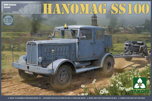 Takom 1/35 WWII German Tractor Hanomag SS100 Plastic Model Kit - Franklin Hobbies Ltd