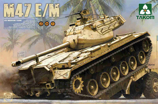 Takom 1/35 US Medium Tank M47 E/M 2 in 1 Plastic Model Kit - Franklin Hobbies Ltd