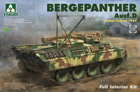 Takom 1/35 Bergepanther Ausf.D Umbau Seibert 1945 production w/ full interior kit - Franklin Hobbies Ltd