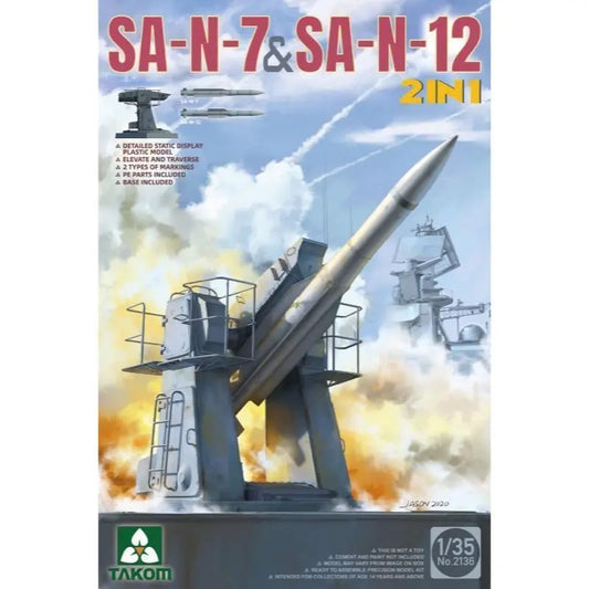 Takom 1/35 Russian Navy SA-N-7 'Gadfly' & SA-N-12 'Grizzly' SAM Plastic Model Kit - Franklin Hobbies Ltd