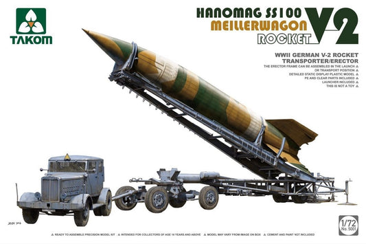 Takom 1/72 WWII German V-2 Rocket Transporter/Erector Meillerwagen+Hanomag SS100