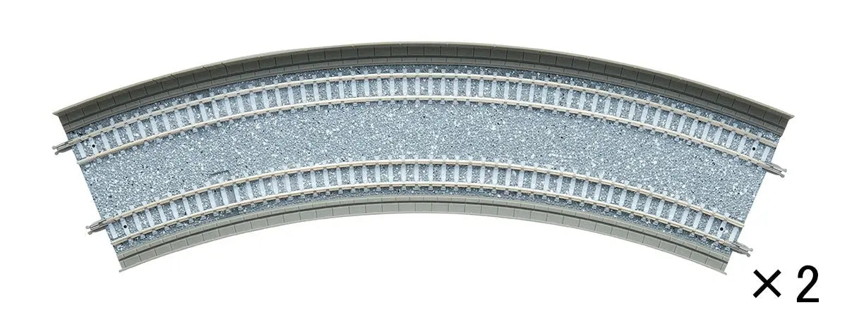 Tomix N Slab Curve Double Track 15-3/8" 391mm & 13-15/16" 354mm Radius, 45° (2) Tomix