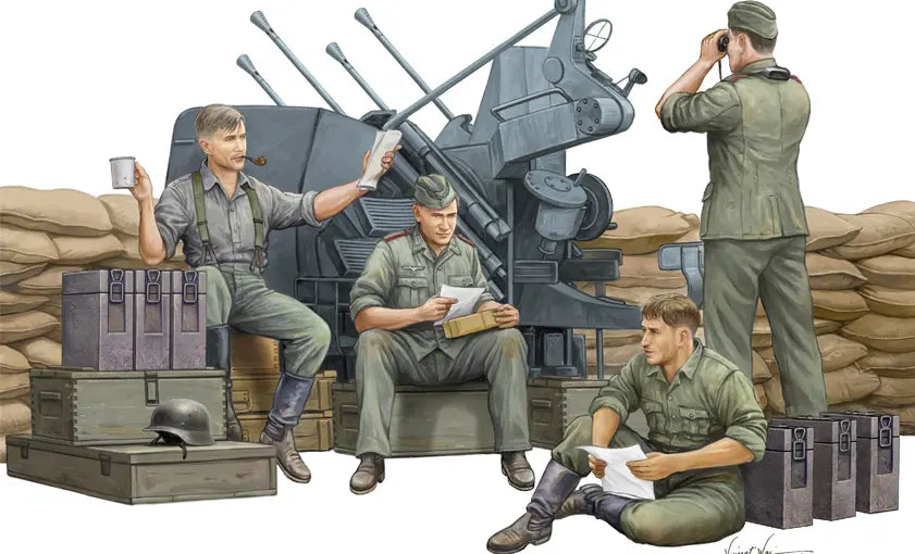 Trumpeter 1/35 German Anti-Aircraft Gun Crew - Franklin Hobbies Ltd