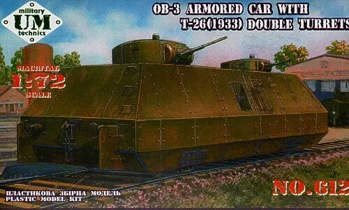 UM-MT 1/72 OB.-3 armored car with T-26 (1933 double turret) Plastic Model Kit - Franklin Hobbies Ltd