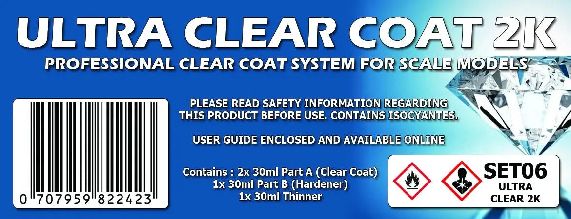 SMS ULTRA CLEAR COAT 2K Colour Set The Scale Modellers Supply