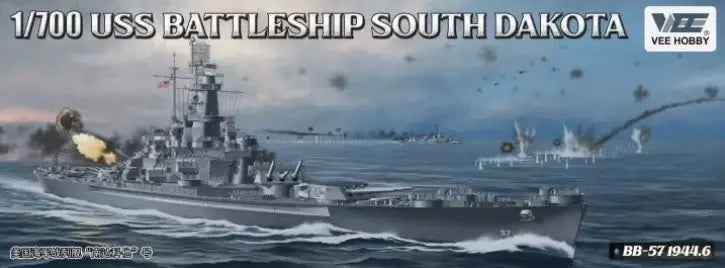 Vee Hobby 1/700 South Dakota Battleship BB-57 1944 Deluxe Edition Plastic Model Kit Vee Hobby