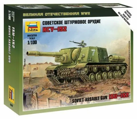Zvezda 1/100 Self-propelled Gun ISU-152 Plastic Model Kit Zvezda