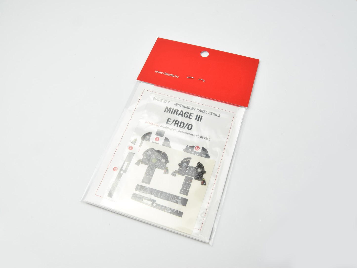 Red Fox Studio 1:32 Mirage III E/RD/O Quick Set 3D Instrument Panel (for Revell)
